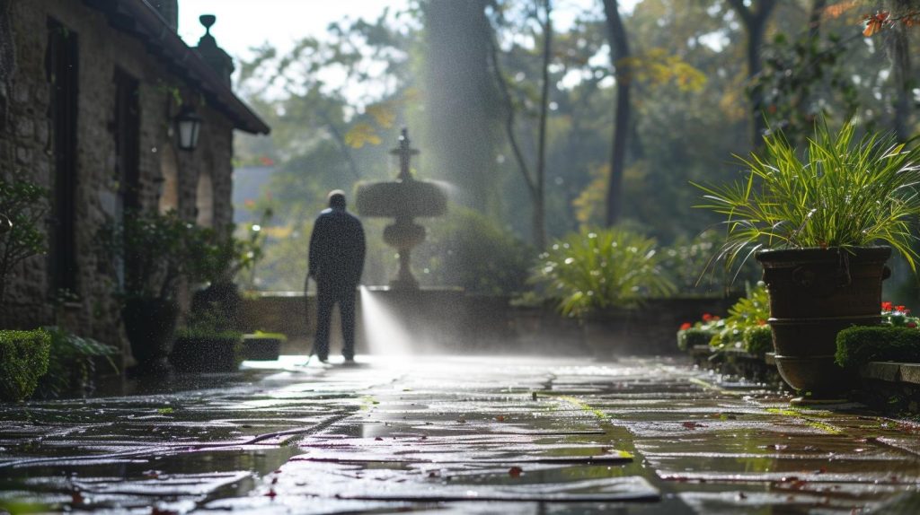Efficient residential pressure washing Charleston SC service in action