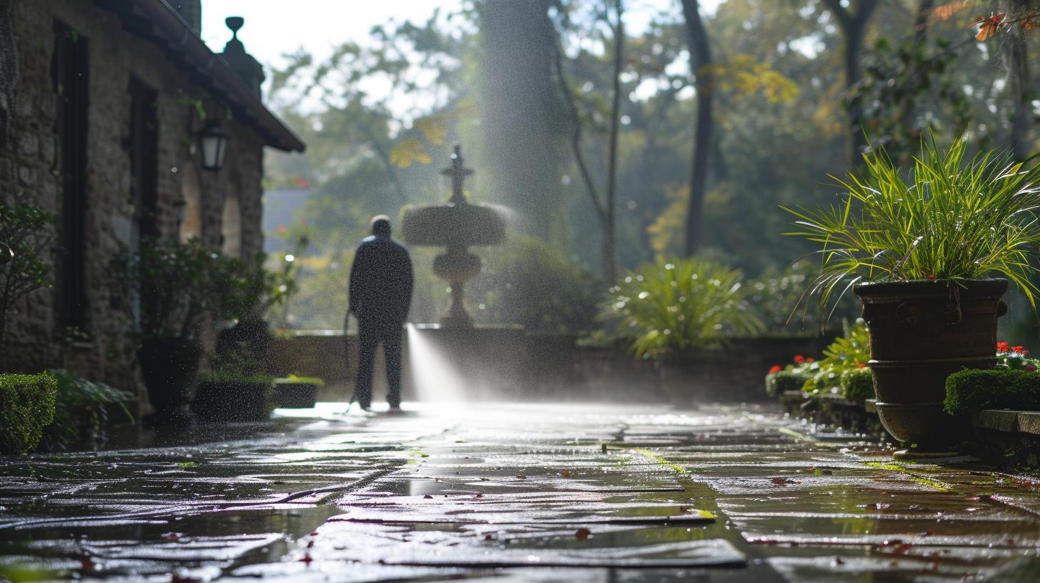 Efficient residential pressure washing Charleston SC service in action